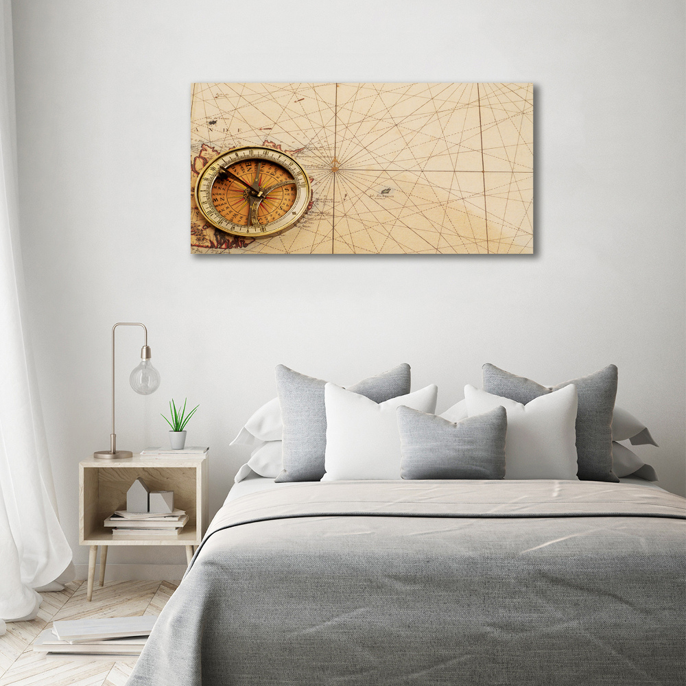 Acrylic wall art Compass on the map