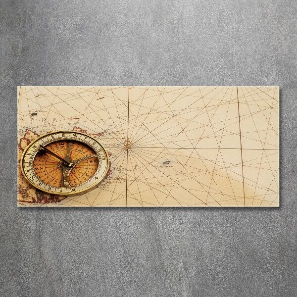 Acrylic wall art Compass on the map