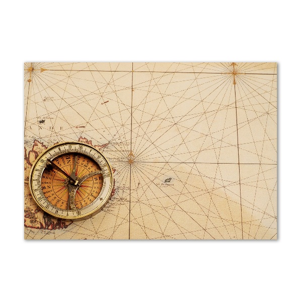 Acrylic wall art Compass on the map