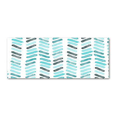 Wall art acrylic Blue herringbone