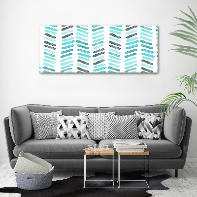 Wall art acrylic Blue herringbone