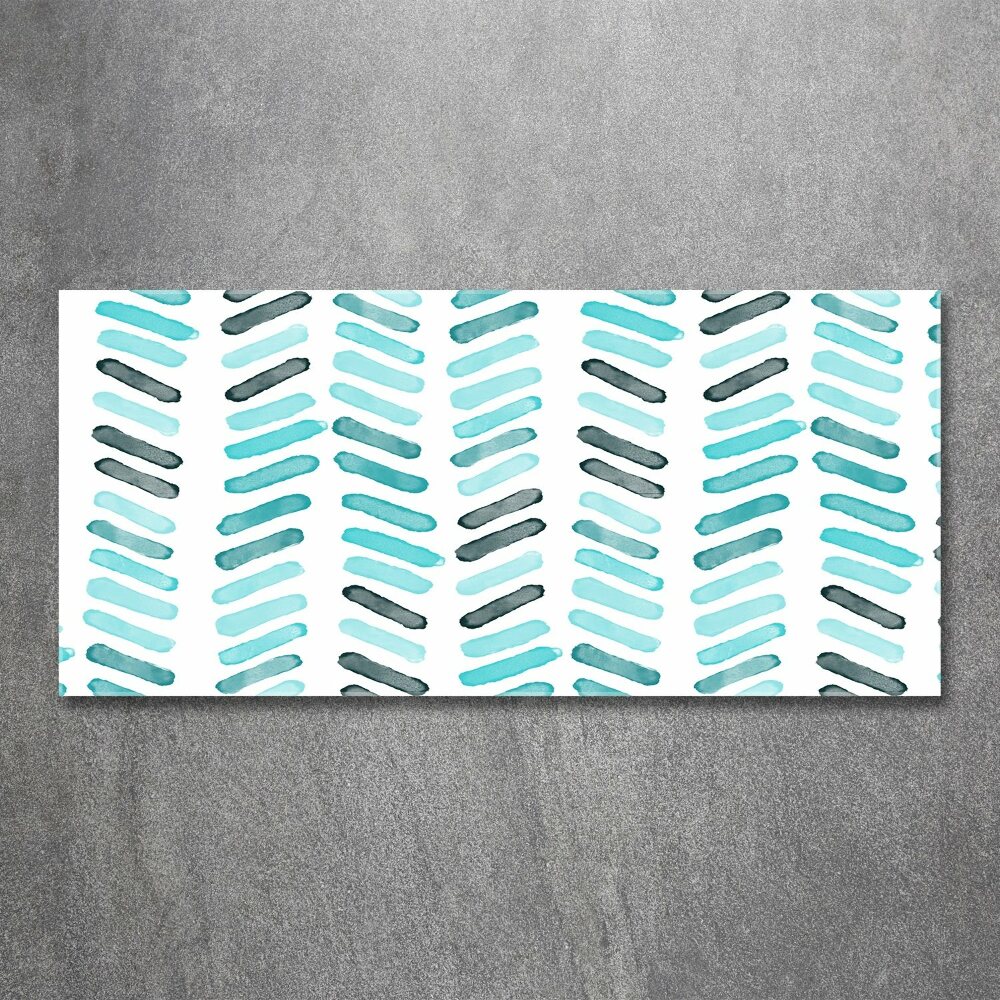 Wall art acrylic Blue herringbone