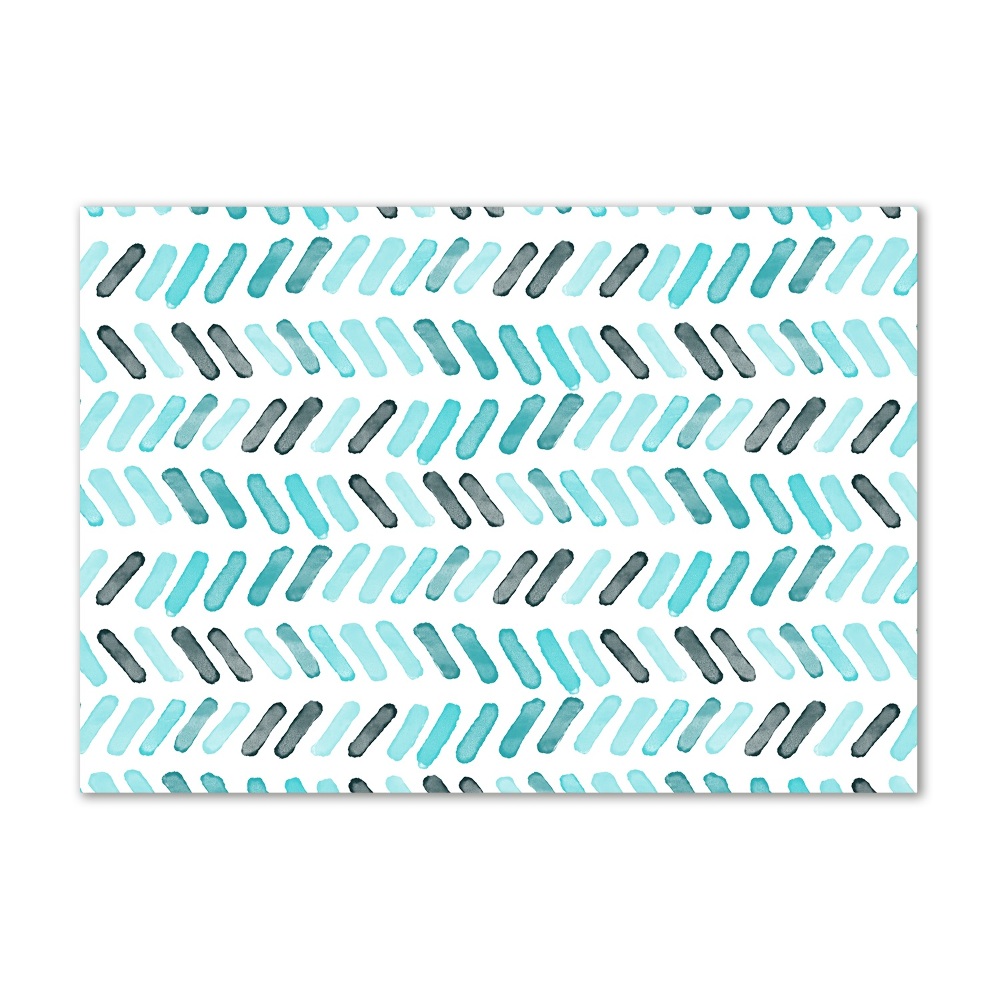 Wall art acrylic Blue herringbone