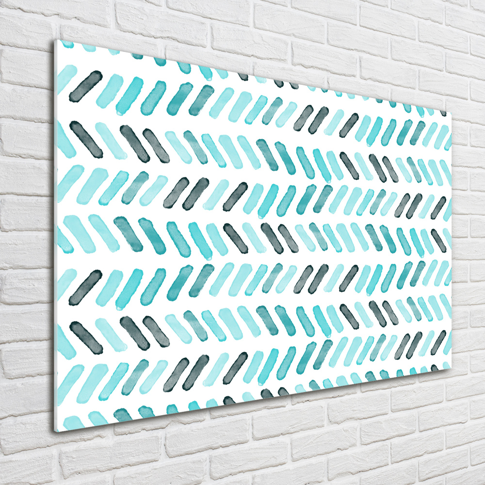 Wall art acrylic Blue herringbone