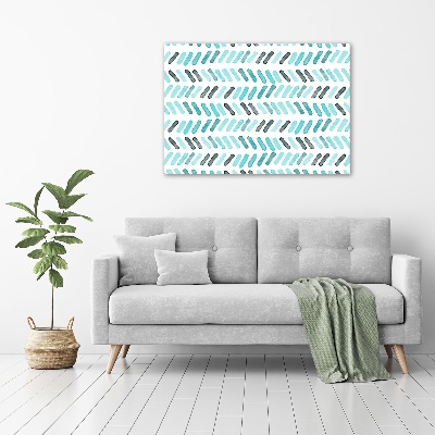 Wall art acrylic Blue herringbone