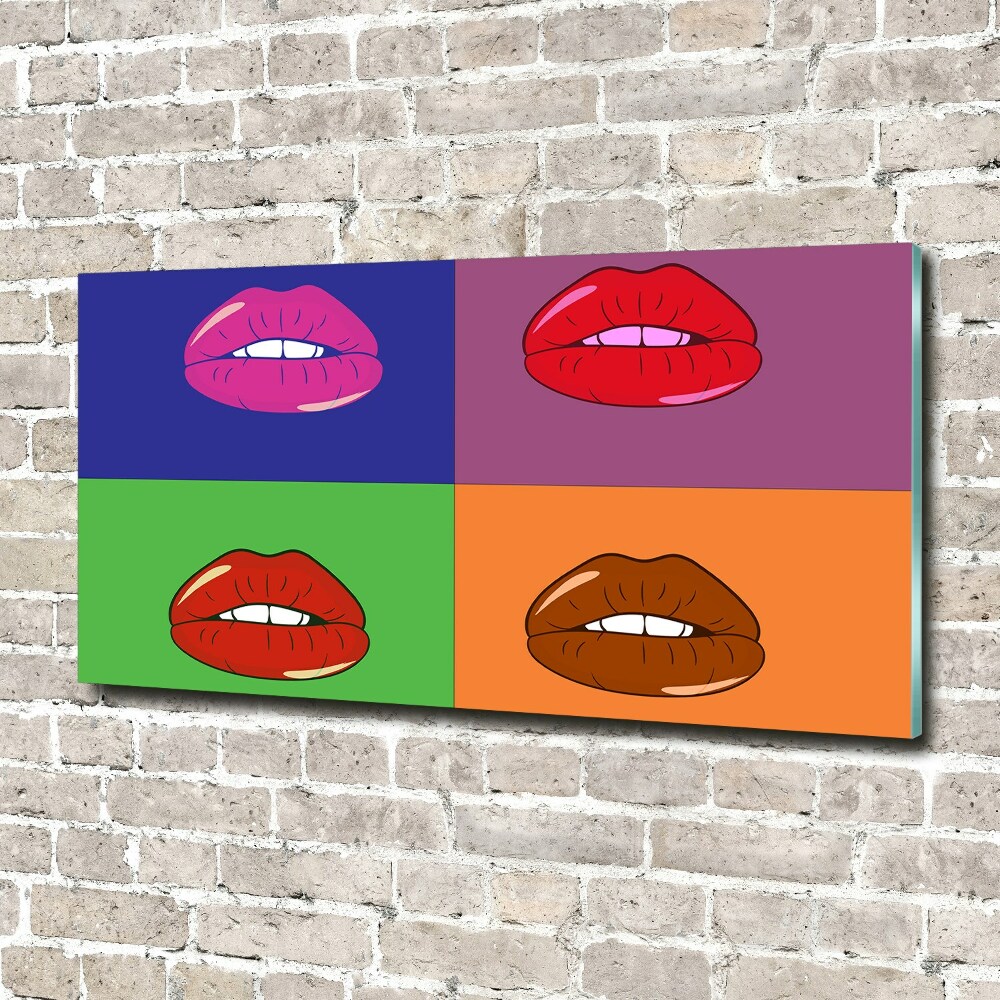 Wall art acrylic Colorful lips