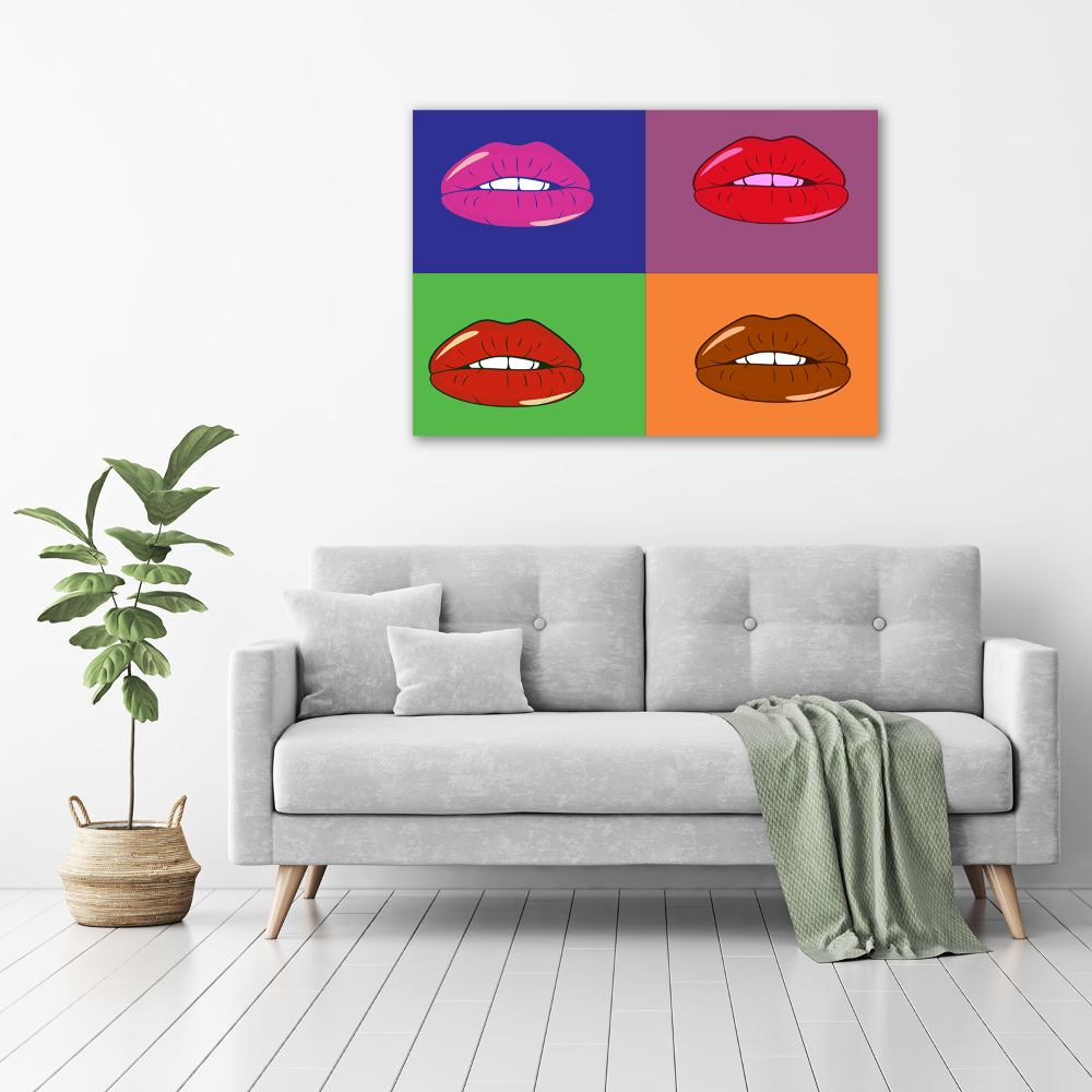 Wall art acrylic Colorful lips