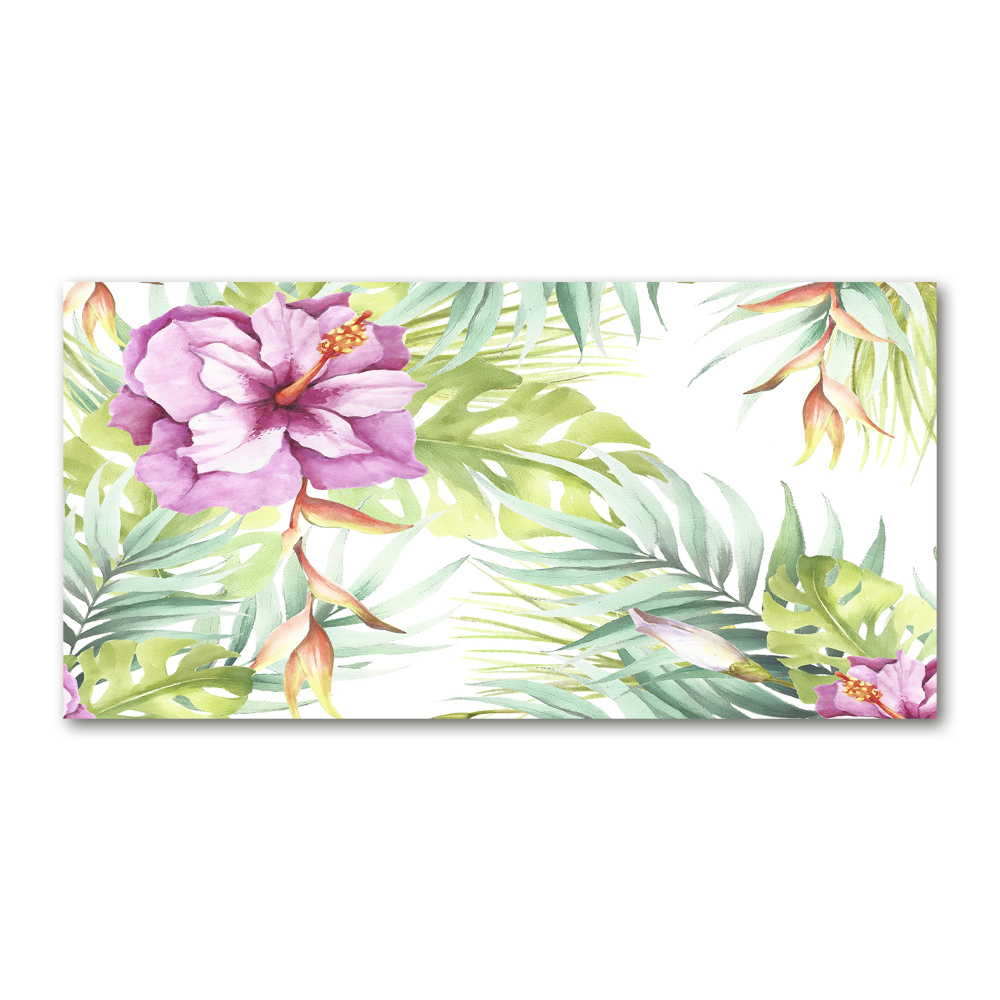 Acrylic wall art Hawaiian flowers