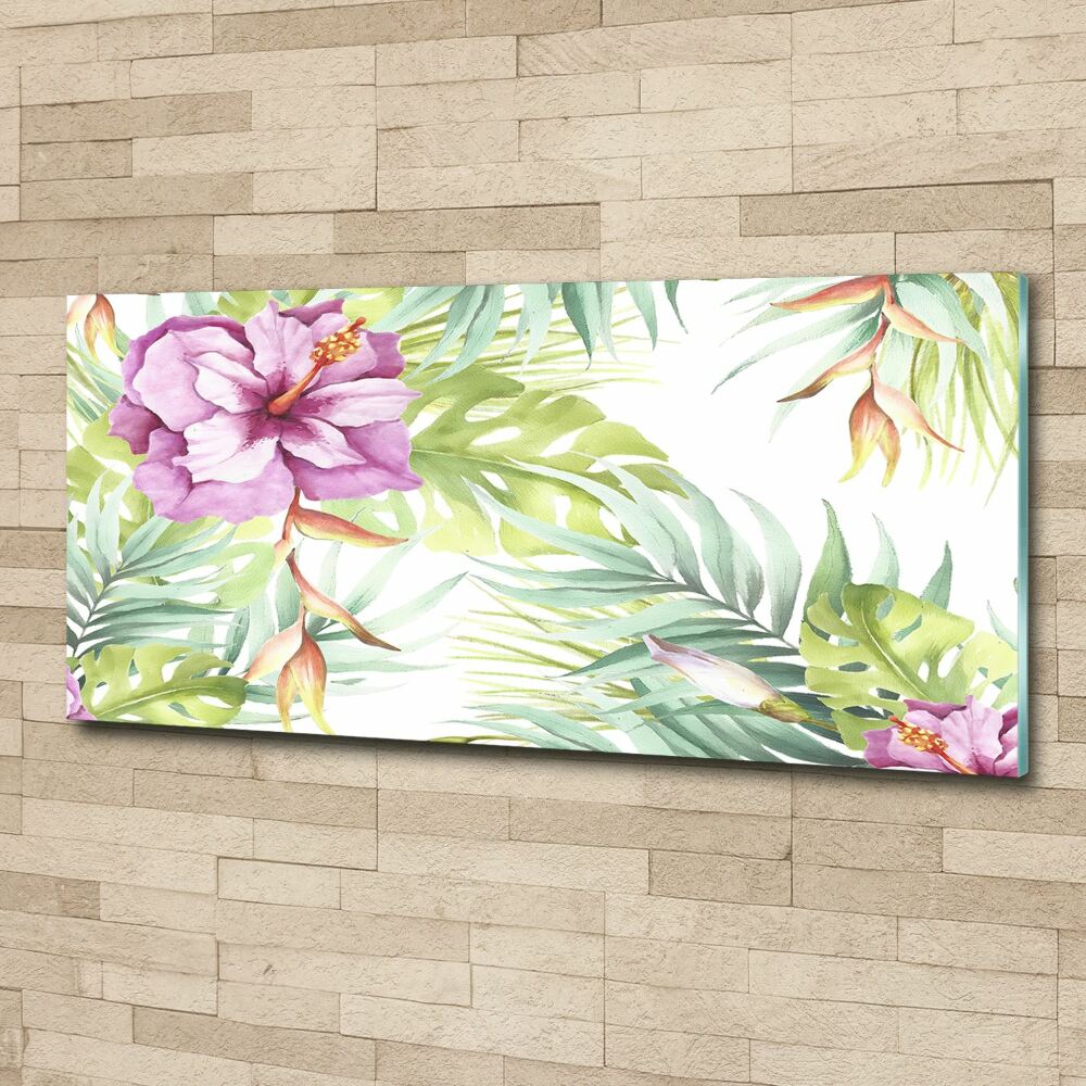 Acrylic wall art Hawaiian flowers