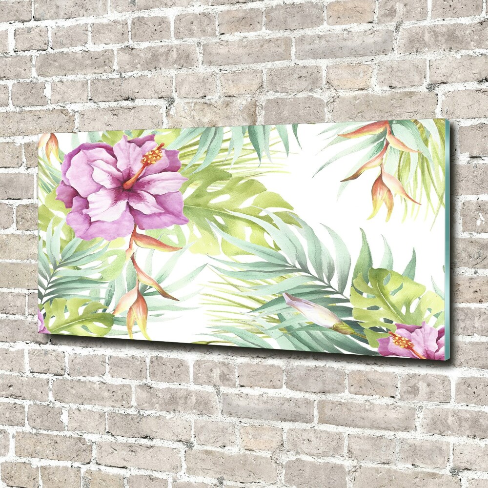 Acrylic wall art Hawaiian flowers