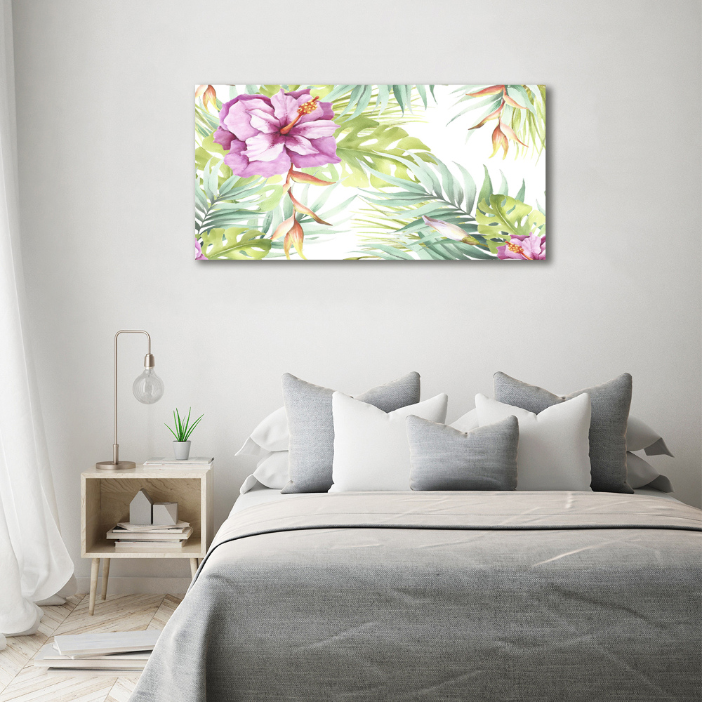 Acrylic wall art Hawaiian flowers