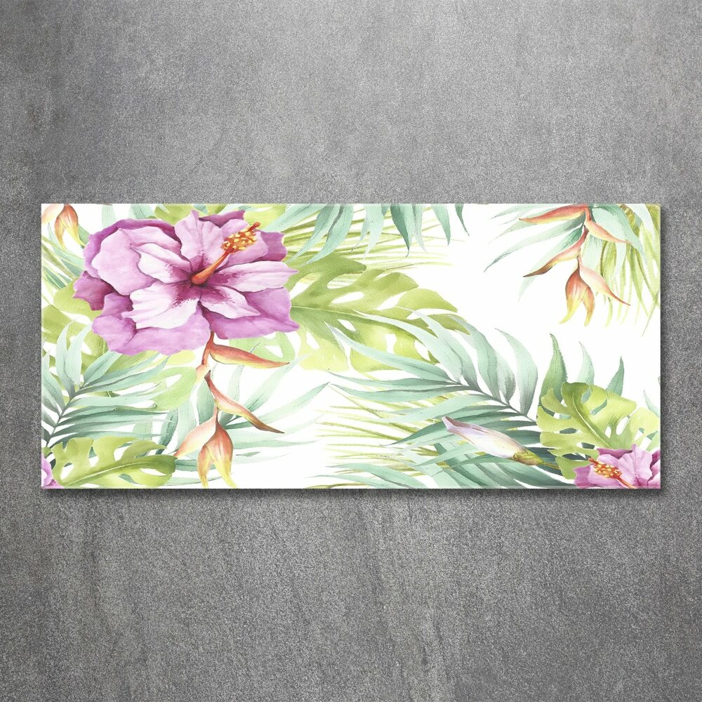 Acrylic wall art Hawaiian flowers