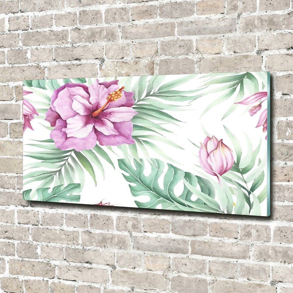 Acrylic wall art Hawaiian flowers