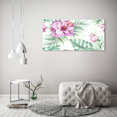 Acrylic wall art Hawaiian flowers