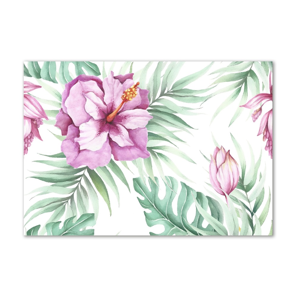 Acrylic wall art Hawaiian flowers