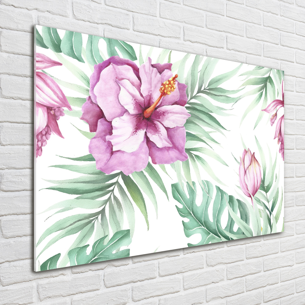 Acrylic wall art Hawaiian flowers