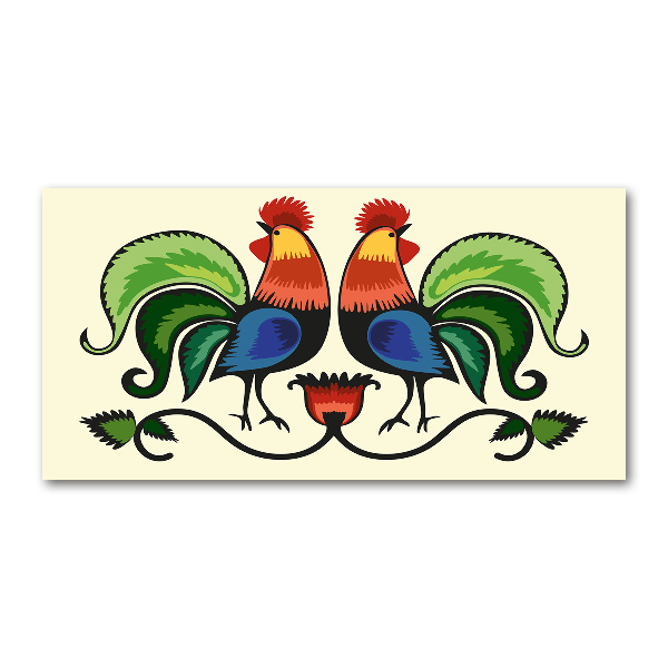 Wall art acrylic Roosts folk pattern