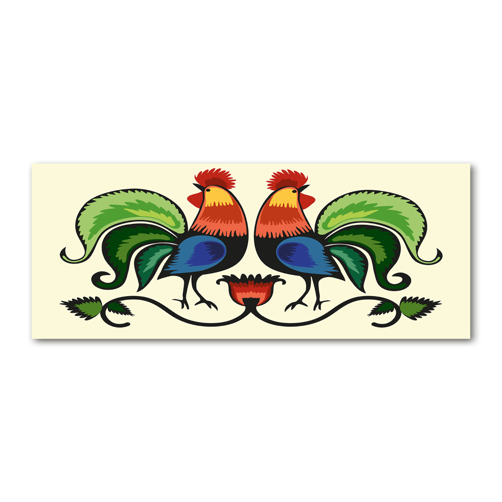 Wall art acrylic Roosts folk pattern