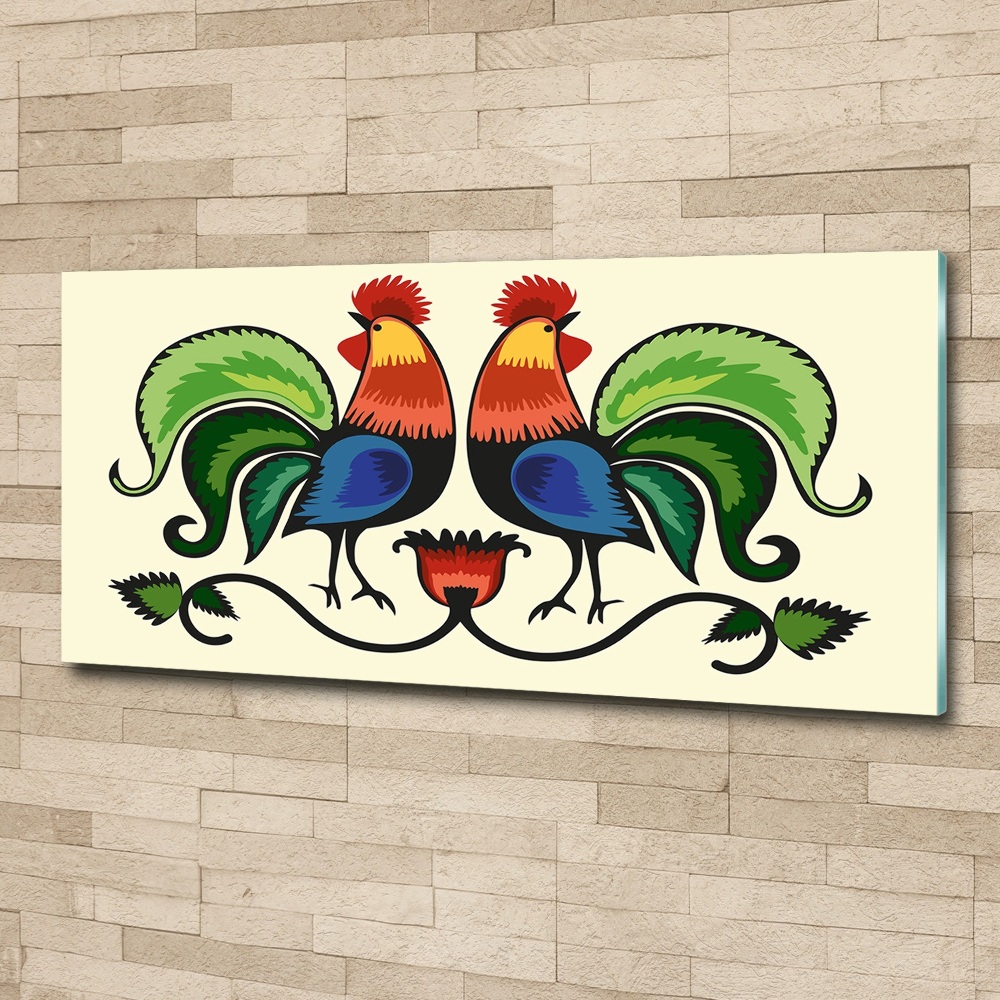 Wall art acrylic Roosts folk pattern