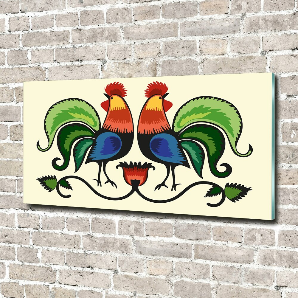 Wall art acrylic Roosts folk pattern