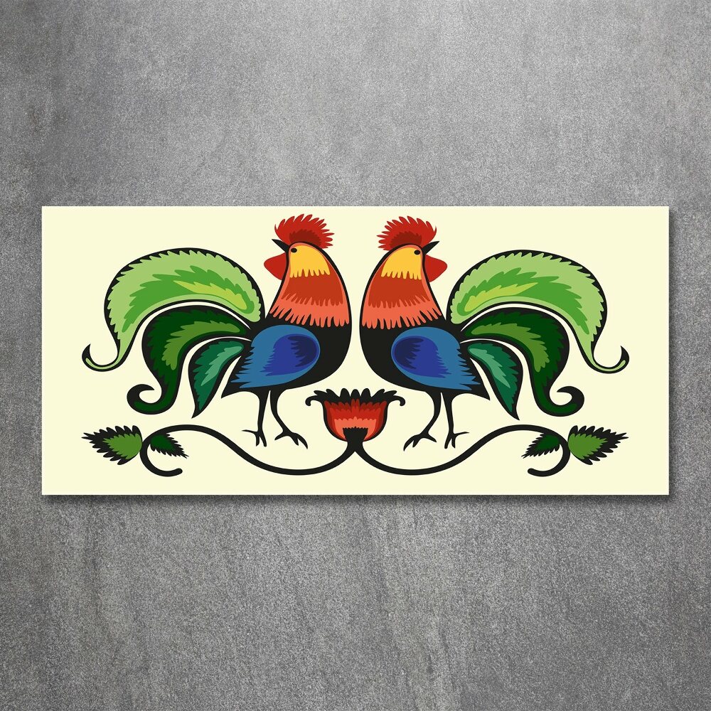 Wall art acrylic Roosts folk pattern