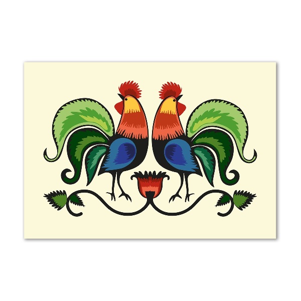 Wall art acrylic Roosts folk pattern