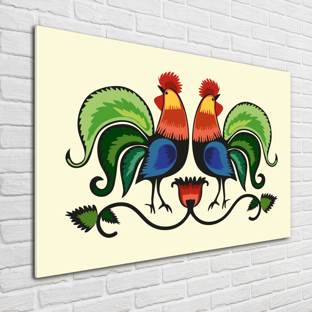 Wall art acrylic Roosts folk pattern