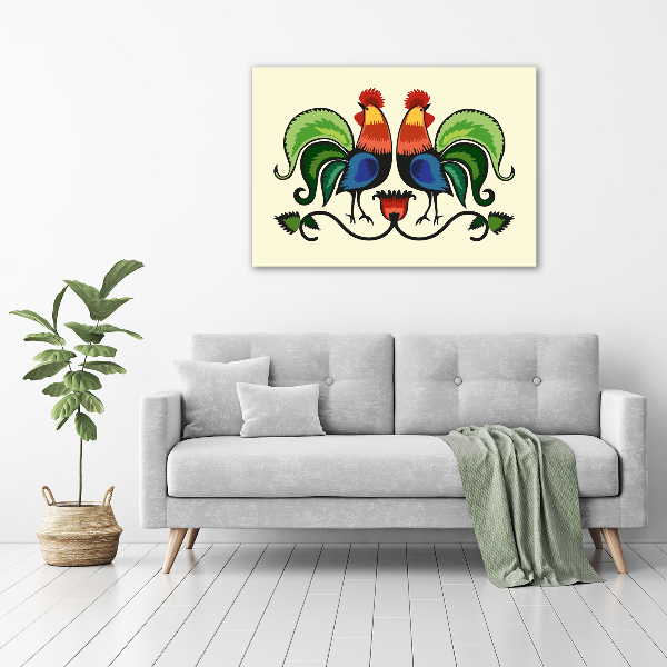 Wall art acrylic Roosts folk pattern