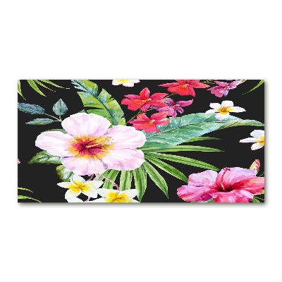 Acrylic wall art Hawaiian flowers