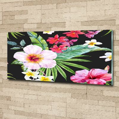 Acrylic wall art Hawaiian flowers