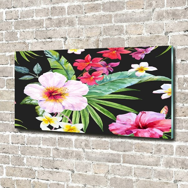 Acrylic wall art Hawaiian flowers