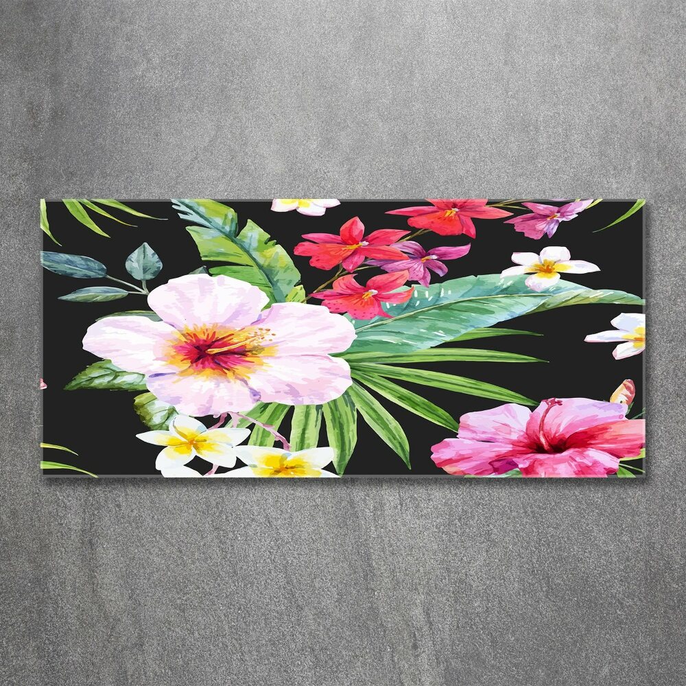 Acrylic wall art Hawaiian flowers