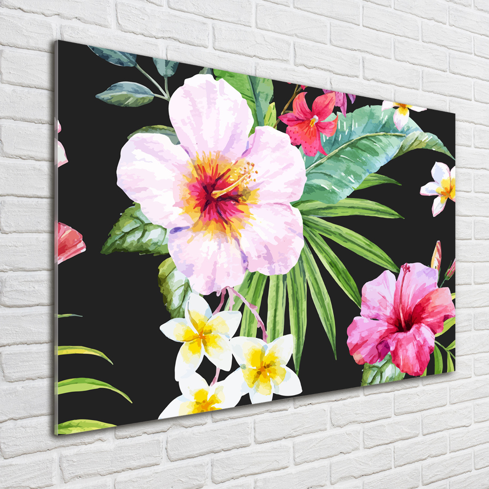 Acrylic wall art Hawaiian flowers