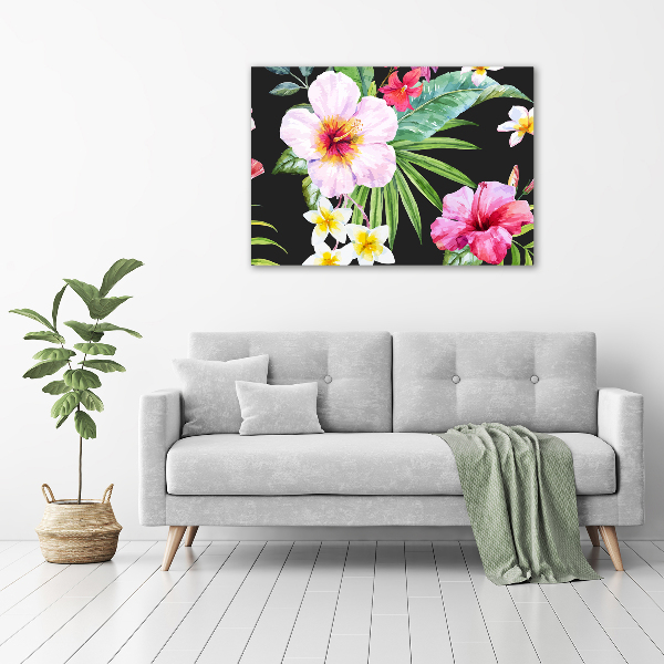 Acrylic wall art Hawaiian flowers