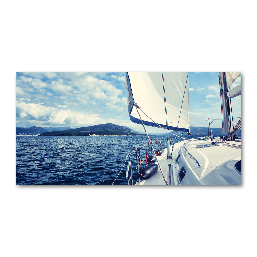 Acrylic wall art Yacht against the background of the sea