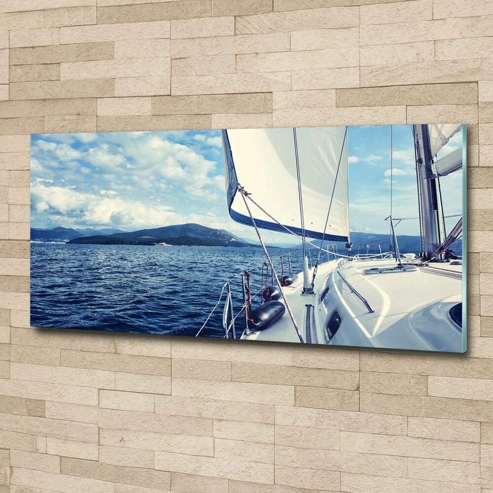 Acrylic wall art Yacht against the background of the sea