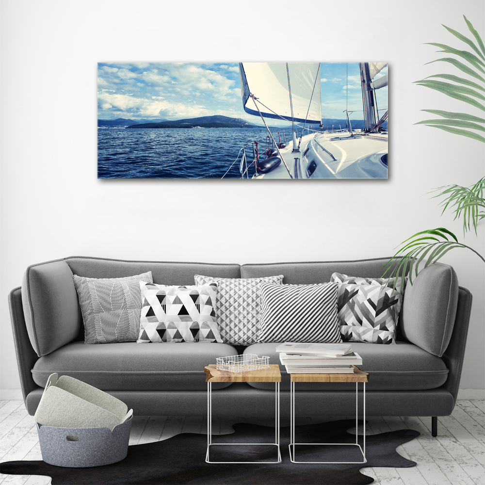 Acrylic wall art Yacht against the background of the sea