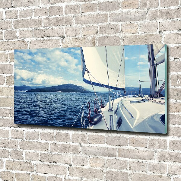 Acrylic wall art Yacht against the background of the sea