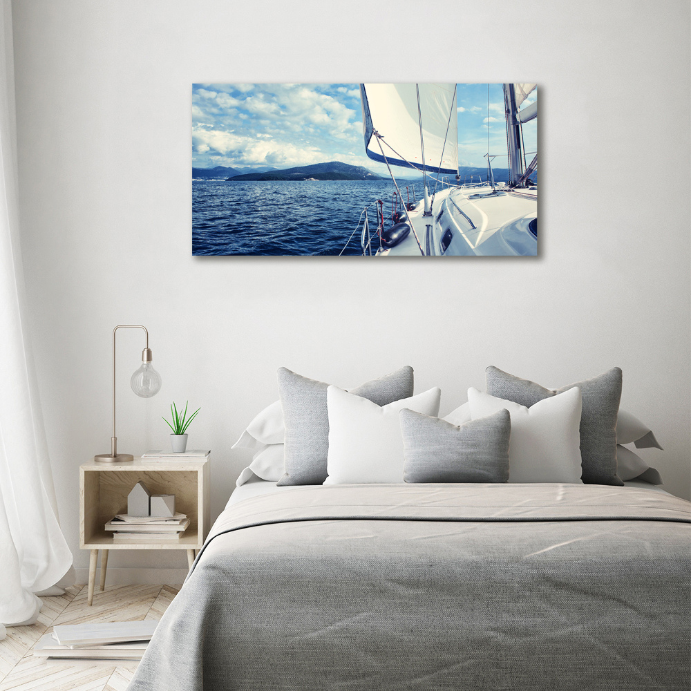 Acrylic wall art Yacht against the background of the sea