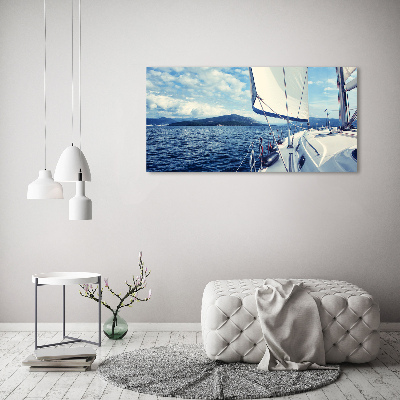 Acrylic wall art Yacht against the background of the sea