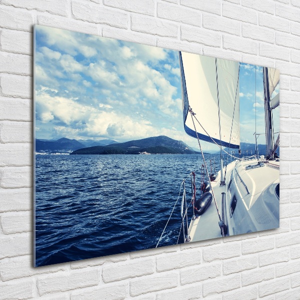 Acrylic wall art Yacht against the background of the sea