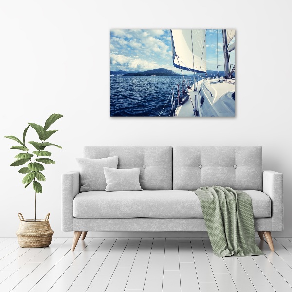 Acrylic wall art Yacht against the background of the sea