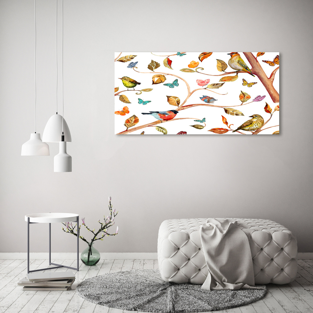 Print on acrylic Birds and butterflies