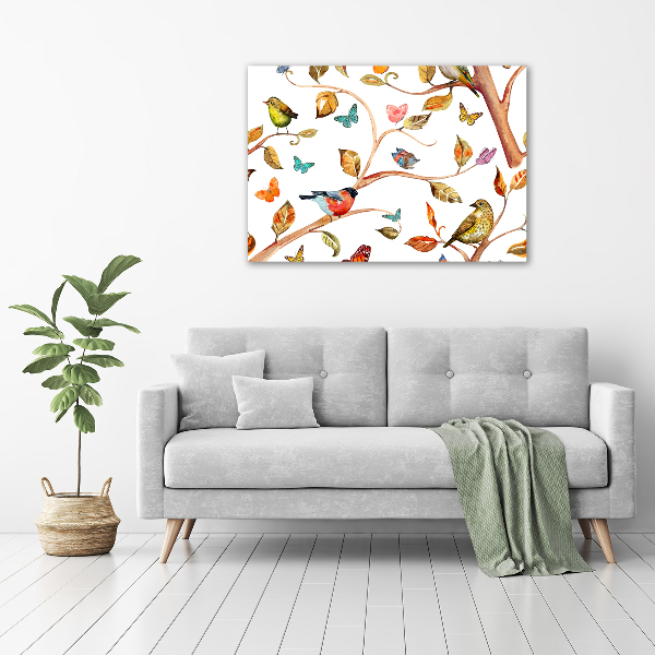 Print on acrylic Birds and butterflies