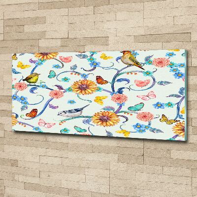 Acrylic wall art Flowers and birds