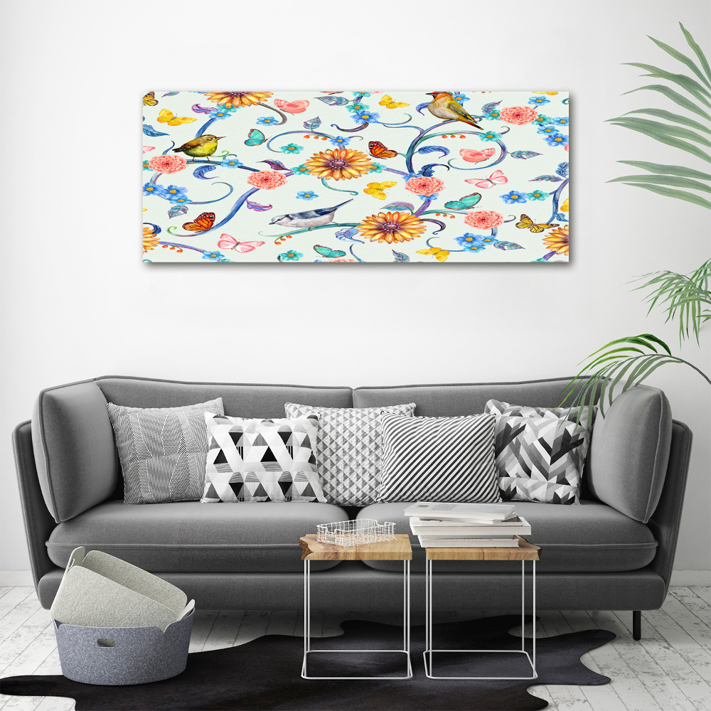 Acrylic wall art Flowers and birds