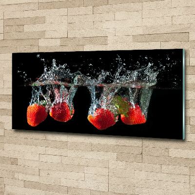 Print on acrylic Strawberries under water