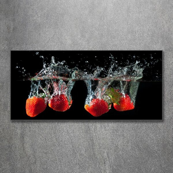 Print on acrylic Strawberries under water