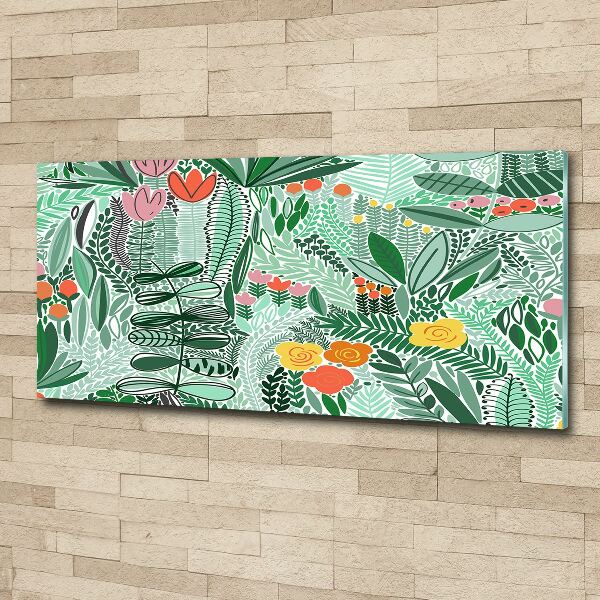 Glass acrylic wall art Floral pattern