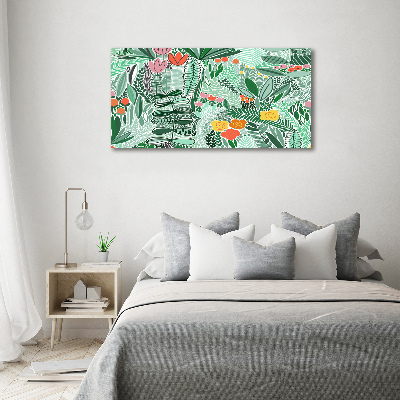 Glass acrylic wall art Floral pattern